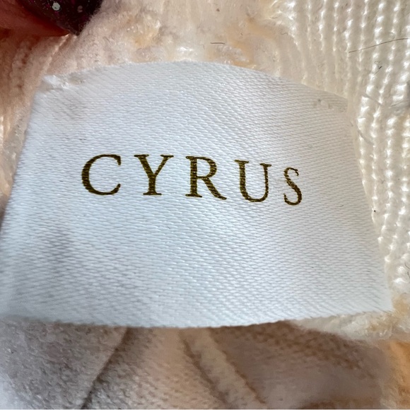 Cyrus Cream Cable Knit High Neck Pullover Nordic Sweater SZ M - Picture 9 of 13